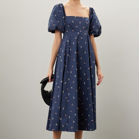 Hill House Dresses & Skirts - Hill House Navy Blue Floral Midi Matilda Dress